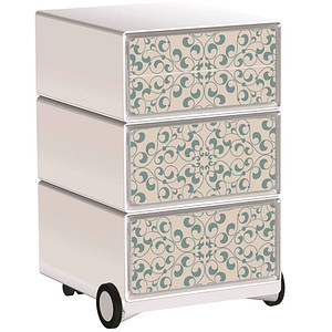 PAPERFLOW easyBox Garden Factory Rollcontainer weiß, bunt 60235 4 Auszüge 39,0 x 43,6 x 64,2 cm