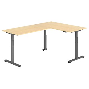 Hammerbacher Sitz-Steh-Schreibtisch VXDSM, elektrisch höhenverstellbar, 127cm (H), 240x160cm (BxT), ahorn / graphit 4032062326916 Hammerbache 6 Stück