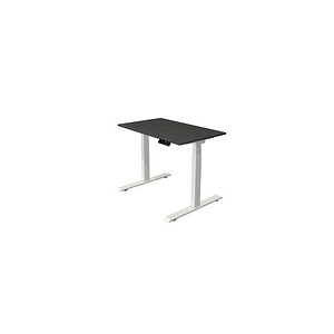Kerkmann Move 1 stable elektrisch höhenverstellbarer Schreibtisch anthrazit rechteckig, T-Fuß-Gestell weiß 100,0 x 60,0 cm