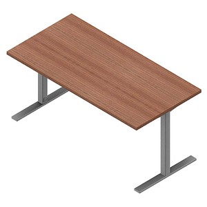 8029466989911 - Schreibtisch IASC160 NOA 65-130cm (H) 160x80cm (BxT) rechteckig nussbaum canaletto   silber 8029466989911 Quadrifoglio