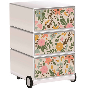 PAPERFLOW easyBox Garden Factory Rollcontainer weiß, bunt 60251 4 Auszüge 39,0 x 43,6 x 64,2 cm