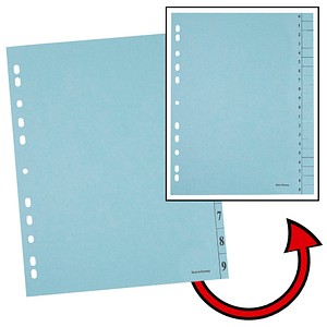 4250073813335 - Trennblätter DIN A4 0-9 blau 250 g qm 100 St