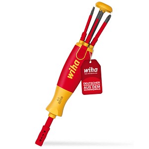 4010995386122 - Schraubendreher mit Bit Magazin LiftUp Electric Schlitz i Phillips mit 6 slimBits i 1000V Sicherheit i Multifunktional i Ideal für Elektriker (38612)