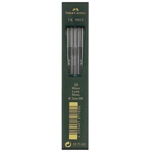 FABER-CASTELL TK 9071 Fallminen-Bleistiftminen schwarz HB 2,0 mm, 10 St.