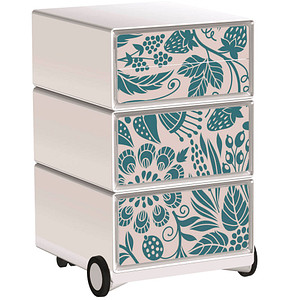 PAPERFLOW easyBox Garden Factory Rollcontainer weiß, bunt 60267 4 Auszüge 39,0 x 43,6 x 64,2 cm
