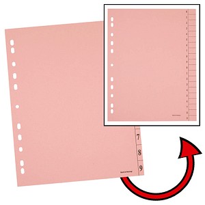 4250073813359 - Trennblätter DIN A4 0-9 rosa 250 g qm 100 St 4250073813359 - Trennblätter DIN A4 0-9 rosa 250 g qm 100 St