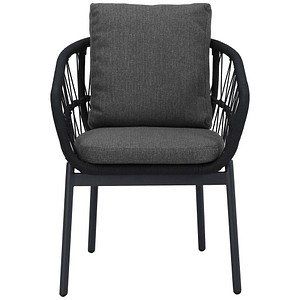 6096735348337 - BEST Gartenstuhl mit Armlehnen Ives anthrazit Metall 1 St