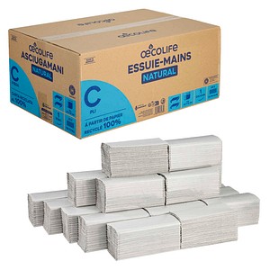 oecolife Papierhandtücher 4901200 NATURAL Lagen-Falzung 1-lagig 3.120 Tücher