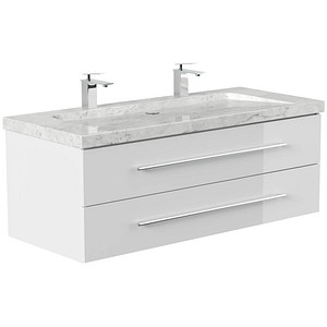 4251982677001 - POSSEIK Waschbecken mit Unterschrank WHITE YAMO 130 weiß glanz 1300 x 550 x 500 cm
