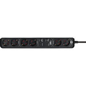 4007123663439 - Brennenstuhl Eco-Line WiFi-Steckdosenleiste 6-fach 2 x 2 schaltbare Steckdosen 2 Permanent-Steckdosen App- und Sprachsteuerung 15 m Kabel L 450 x B 50 x T 100 mm schwarz 4007123663439 - Brennenstuhl Eco-Line WiFi-Steckdosenleiste 6-fach 2 x 2 schaltbare Steckdosen 2 Permanent-Steckdosen App- und Sprachsteuerung 15 m Kabel L 450 x B 50 x T 100 mm schwarz