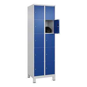 4066681680487 - Schließfachschrank Classic Plus enzianblau lichtgrau 080010-205 S10003 10 Schließfächer 600 x 500 x 1950 cm 4066681680487 C