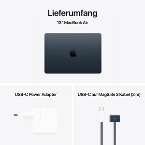 Apple MacBook Air 13 (M4, 2025) 33 cm (13 Zoll) 16 GB RAM 256 GB SSD M4 10-Core 8-Core GPU Mitternacht MW123D/A - Bild 17