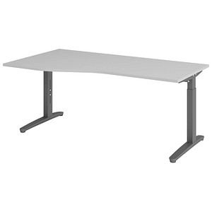 Hammerbacher Schreibtisch VXB, manuell höhenverstellbar, 85cm (H), 180x100cm (BxT), grau / graphit 4032062325858 Hammerbacher 4 Stück