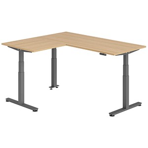 Hammerbacher Sitz-Steh-Schreibtisch VXDSM, elektrisch höhenverstellbar, 127cm (H), 160x180cm (BxT), eiche / graphit 4032062326879 Hammerbache 6 Stück