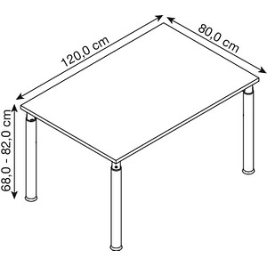 4032062183717 - VERA-ZWO - Schreibtisch mit 4-Fuß-Gestell höhenverstellbar BxT 1200 x 800 mm Platte Ahorn-Dekor Gestell alusilber 4032062183717 - VERA-ZWO - Schreibtisch mit 4-Fuß-Gestell höhenverstellbar BxT 1200 x 800 mm Platte Ahorn-Dekor Gestell alusilber