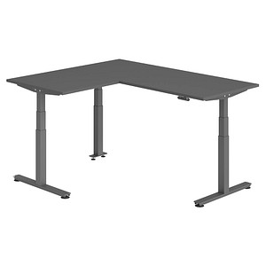 Hammerbacher Sitz-Steh-Schreibtisch VXDSM, elektrisch höhenverstellbar, 127cm (H), 160x180cm (BxT), graphit / graphit 4032062326855 Hammerbac 6 Stück