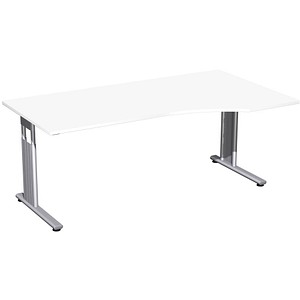 4038933477626 - Schreibtisch Flex S-617305-WS manuell höhenverstellbar 68-82cm (H) 180cmx80 100cm (BxT) Freiform weiß silber 403893347762 4038933477626 - Schreibtisch Flex S-617305-WS manuell höhenverstellbar 68-82cm (H) 180cmx80 100cm (BxT) Freiform weiß silber 403893347762