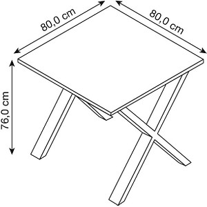 4051814379253 - Holz Schreibtisch H 76 x B 80 x T 80 cm Computertisch schlicht Füße aus hochwertigem Metall Arbeitstisch Büromöbel - Lona X