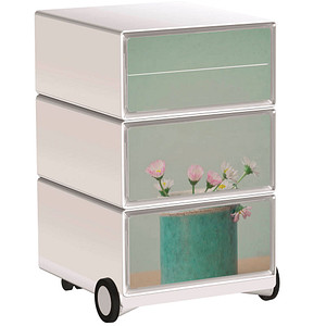 PAPERFLOW easyBox Garden Factory Rollcontainer weiß, bunt 61109 4 Auszüge 39,0 x 43,6 x 64,2 cm