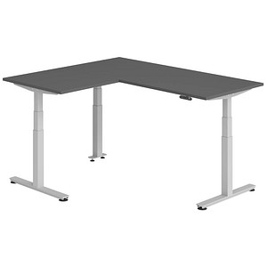 Hammerbacher Sitz-Steh-Schreibtisch VXDSM, elektrisch höhenverstellbar, 127cm (H), 160x180cm (BxT), graphit / silber 4032062327333 Hammerbach 6 Stück