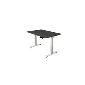 Kerkmann Move 1 stable elektrisch höhenverstellbarer Schreibtisch anthrazit rechteckig, T-Fuß-Gestell weiß 120,0 x 80,0 cm