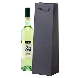 VP Geschenktüten für Flaschen anthrazit 11,0 x 36,0 cm, 25 St.