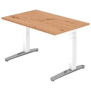 Hammerbacher Schreibtisch VXB, manuell höhenverstellbar, 85cm (H), 120x80cm (BxT), asteiche / weiß 4032062191361 Hammerbacher 2 Stück