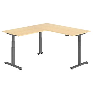 Hammerbacher Sitz-Steh-Schreibtisch VXDSM, elektrisch höhenverstellbar, 127cm (H), 200x180cm (BxT), ahorn / graphit 4032062326756 Hammerbache 6 Stück
