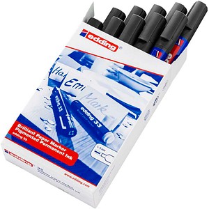edding Brilliant-Paper-Marker 33 Permanentmarker schwarz 1,0 - 5,0 mm, 10 St.