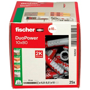 4048962262193 - fischer DuoPower 10x80 2K 538252 Universaldübel-Sortiment Ø 10 mm x 80 mm 25 Stück