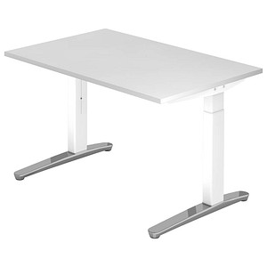 Hammerbacher Schreibtisch VXB, manuell höhenverstellbar, 85cm (H), 120x80cm (BxT), weiß / weiß 4032062169339 Hammerbacher 2 Stück