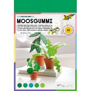 folia Moosgummi TON IN TON grün 10 Blatt