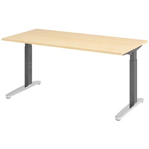 4032062172407 - VXB016 höhenverstellbarer Schreibtisch ahorn quadratisch C-Fuß-Gestell grau 1600 x 800 cm