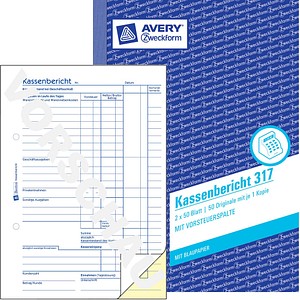 AVERY Zweckform Kassenbericht Formularbuch 317