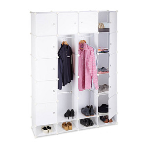 4052025955991 - Relaxdays - Kleiderschrank Stecksystem multifunktional 18 Fächer großer Kunststoff Garderobenschrank 145 x 200 cm weiß 4052025955991 - Relaxdays - Kleiderschrank Stecksystem multifunktional 18 Fächer großer Kunststoff Garderobenschrank 145 x 200 cm weiß