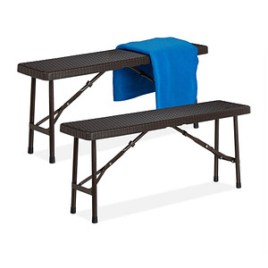 4052025357498 - Bierbank 2er Set faltbare Partybank für Terrasse & Garten Kunststoff Campingbank hbt 42x100x25 cm braun - Relaxdays 4052025357498 - Bierbank 2er Set faltbare Partybank für Terrasse & Garten Kunststoff Campingbank hbt 42x100x25 cm braun - Relaxdays