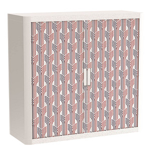 PAPERFLOW easyOffice Vintage Rollladenschrank 60980 2 Fachböden 110,0 x 41,5 x 104,0 cm