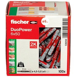 4048962262179 - fischer DuoPower 6x50 2K 538250 Universaldübel-Sortiment Ø 6 mm x 50 mm 100 Stück