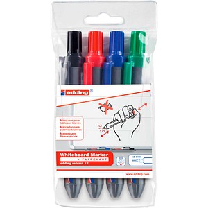 edding retract 12 Whiteboard-Marker farbsortiert 1,5 - 3,0 mm, 4 St.