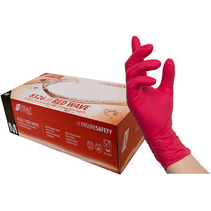 4059904038035 - unisex Einmalhandschuhe RED WAVE rot Größe M 4059904038035 NITRAS 100 Stück