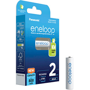 2 eneloop Akkus Micro AAA 800 mAh