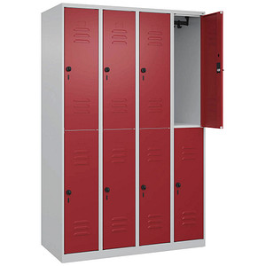 4067521358313 - Spind Classic Plus lichtgrau rubinrot 080300-40-S10001 8 Schließfächer 1200 x 500 x 1850 cm 4067521358313 C+P-Möbel 4067521358313 - Spind Classic Plus lichtgrau rubinrot 080300-40-S10001 8 Schließfächer 1200 x 500 x 1850 cm 4067521358313 C+P-Möbel