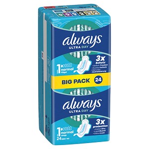 8700216637640 - Always Binden Ultra Day Normal (Größe 1) mit Flügeln 24 Stück