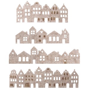 4006166937040 - Dekoartikel grau Filzleiste Nordic Häuser + Mini Häuser 4 St