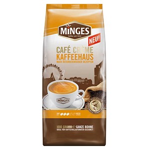 MINGES CAFFÉ CRÈME KAFFEEHAUS Kaffeebohnen, Arabica- und Robustabohnen intensiv, 1000 g