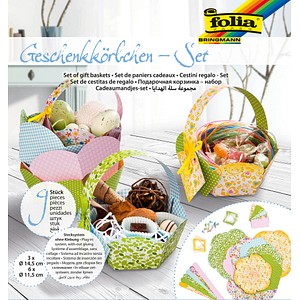 4001868052763 - Bastelset Osterkörbchen aus Papier mehrfarbig 4001868052763 folia 9 Stück