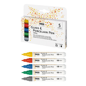 4000798165307 - Porzellan- und Glasmaler glitter 5er Set Porcelain+GlassPen 160°C Bastelfarben - Kreul 4000798165307 - Porzellan- und Glasmaler glitter 5er Set Porcelain+GlassPen 160°C Bastelfarben - Kreul