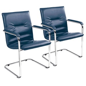 Nowy Styl Besucherstühle Rumba RUMBA CHROM V53N blau Kunstleder, 2 St.