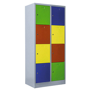 4061815519459 - Schließfachschrank lichtgrau bunt X-523422 8 Schließfächer 800 x 500 x 1800 cm 4061815519459 ClassiX