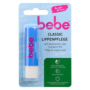 3574661664866 - bebe® CLASSIC Lippenpflege farblos 49 g Praktischer Lippenpflegestift für zarte Lippen 1 x Lippenpflegestift - be you be true